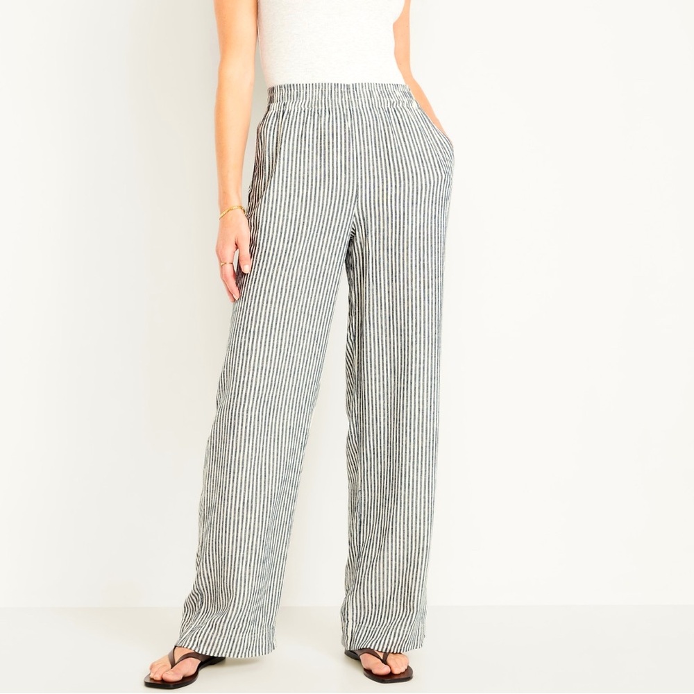 Old Navy Wide-Leg Linen Pants 🩵 Like-New